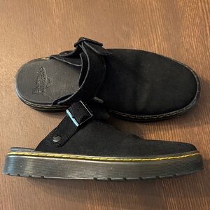 Dr. Martens Black Suede Carlson Mules
